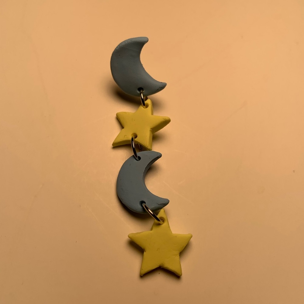 Clay Polymer “Stardust” Dangle Earrings - Picture 5 of 5